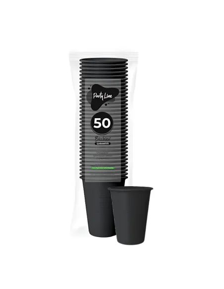 200 Bicchieri in Plastica Nero da 200 ml