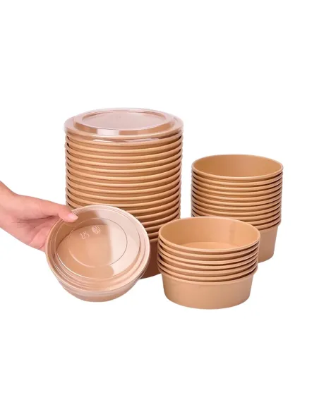 25 Ciotole Poke da 1000 ml con Coperchio – Contenitori Monouso per Asporto, Insalate e Poke Bowl