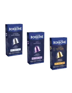 300 Capsule Nespresso in Alluminio Caffè Borbone ( Napoli, Venezia, Palermo )