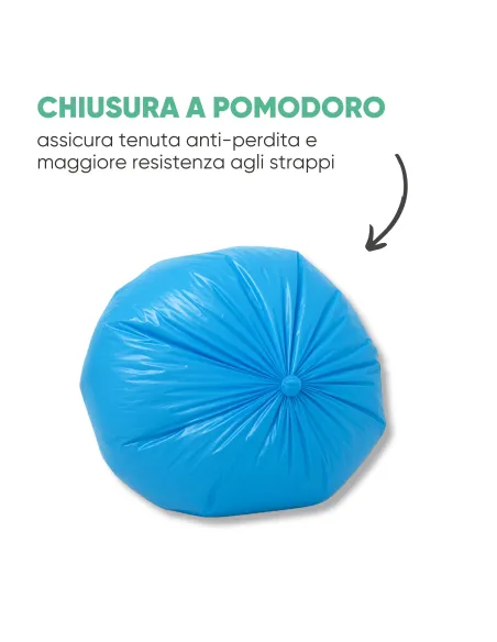 POSTE - 100 Sacchetti - 70x110 - Raccolta Differenziata Celeste - 110 Litri