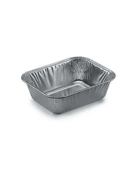 100 Vaschette in Alluminio 1 Porzione - Bordo a L - Ideali per Asporto e Conservazione