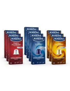 KIT Degustazione 100 Capsule COMPATIBILI miscele miste Borbone in Alluminio