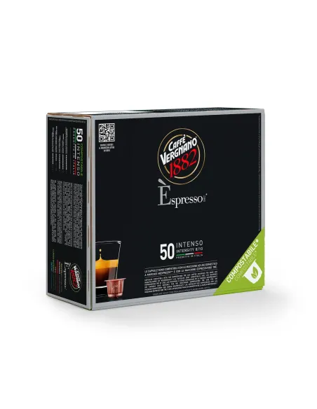 50 Capsule Nespresso Vergnano Compostabili Miscela Intenso