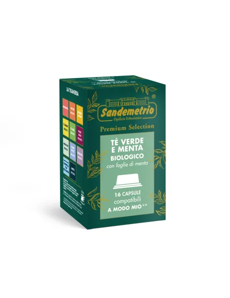 16 Capsule A modo mio Sandemetrio Tè Verde e Menta
