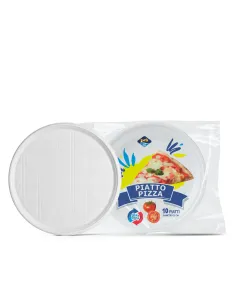 20 Piatti Piani in Plastica Bianchi per Pizza Riutilizzabili - Aristea - Eleganza e Resistenza