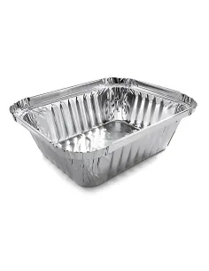 100 Vaschette in Alluminio Monoporzione - Bordo a L - Ideali per Asporto e Conservazione