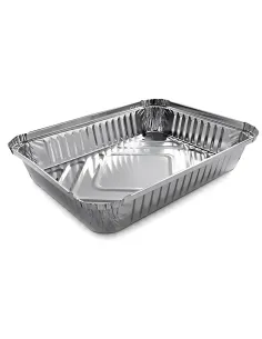 100 Vaschette in Alluminio 4 Porzioni - Bordo a L - Ideali per Asporto e Conservazione