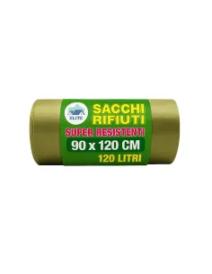 10 Sacchi Pattumiera Ambra 90x120 - Grammatura Alta - Super Resistenti