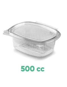 50 Vaschette Trasparenti Ovali 500cc con Coperchio – Contenitori Alimentari Capienti per Asporto