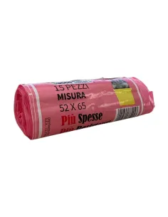 15 Sacchi Pattumiera Smart 52x65 | Rosa