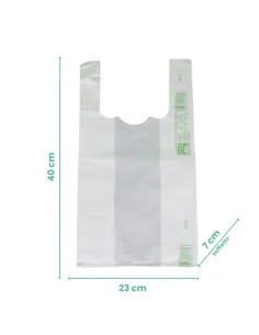 500 Shopper Bio Bianche Piccole - 23x40 cm - Resistenti