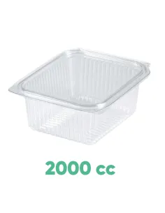 45 Vaschette 2000cc - Trasparenti Quadrate con Coperchio - Praticità e Versatilità