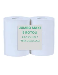 6 Rotoli Carta Igienica Jumbo Maxi Idrosulubile