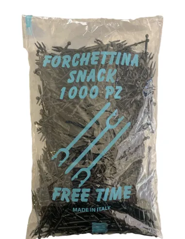 1000 Forchettine 2 punte in plastica Nere - Eleganza e Stile
