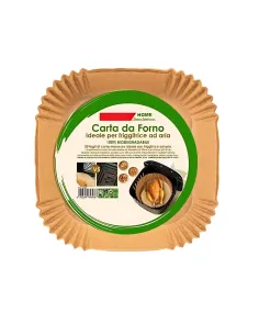 50 Fogli Carta da Forno per Friggitrice ad Aria in Foglio Quadrata - 16x16x4