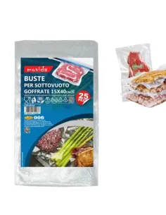 25 Sacchetti Sottovuoto 15x40 | Goffrate