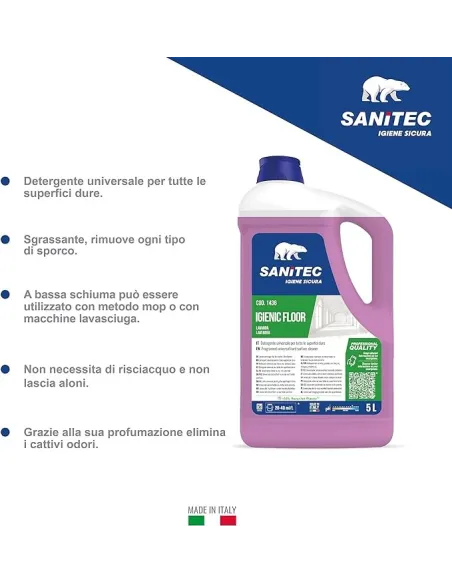 SANITEC - Igienic Floor Lavanda 5L Detergente concentrato per pavimenti
