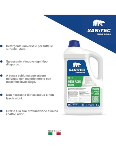 SANITEC - Igienic Floor Menta e Limone 5L Detergente concentrato per pavimenti