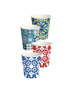 50 Bicchieri Monouso 180ml in Carta | Maiolica Limited Edition - Stile e Tradizione