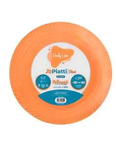 20 Piatti Piani Riutilizzabili Linea Party Arancione
