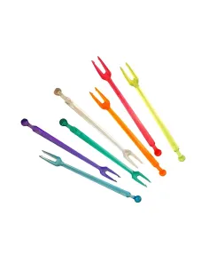500 Gr Forchettine 2 punte in plastica Multicolor 1100PZ