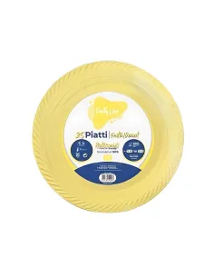 25 Piatti Frutta e Dessert Riutilizzabili Linea Party Giallo