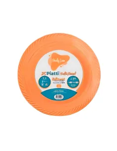 25 Piatti Frutta e Dessert Riutilizzabili Linea Party Arancione