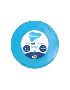 25 Piatti Frutta e Dessert Riutilizzabili Linea Party Celeste