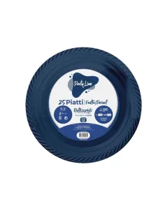 25 Piatti Frutta e Dessert Riutilizzabili Linea Party Blu