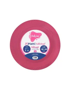 25 Piatti Frutta e Dessert Riutilizzabili Linea Party Fucsia
