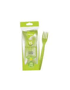 15 Forchette riutilizzabili Verdi - Eleganza e Sostenibilità