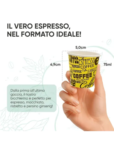 1000 Bicchieri Monouso in Carta da 75ml - Multicolor - Perfetti per Caffè!