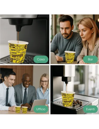 1000 Bicchieri Monouso in Carta da 75ml - Multicolor - Perfetti per Caffè!