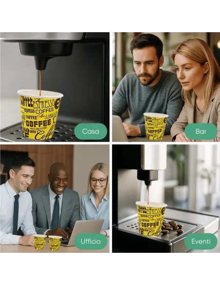 1000 Bicchieri Monouso in Carta da 75ml - Multicolor - Perfetti per Caffè!