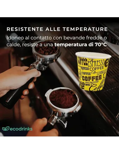1000 Bicchieri Monouso in Carta da 75ml - Multicolor - Perfetti per Caffè!
