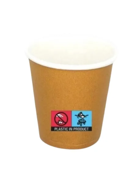 50 Bicchierini di Carta per Caffè e Ginseng da 90ml - Avana - Eleganza e Praticità