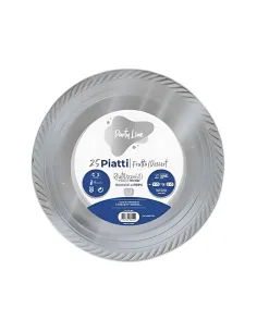 25 Piatti Frutta e Dessert Riutilizzabili Linea Party Argento