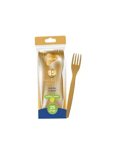 15 Forchette riutilizzabili Oro - Eleganza e Sostenibilità