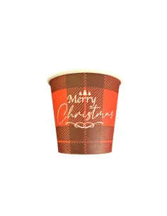 50 Bicchierini di Carta da 75ml - Fantasia Natalizia Quadrata - Perfetti per il Caffè!