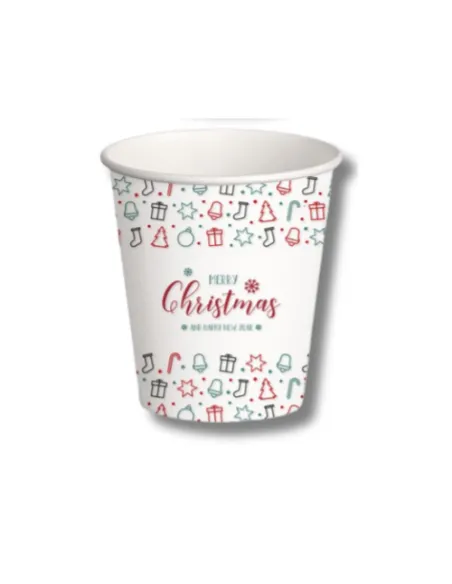 50 Bicchierini di Carta da 75ml Fantasia Christmas Candy - Perfetti per il Caffè!