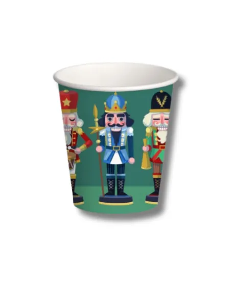 50 Bicchierini di Carta da 75ml Fantasia Schiaccianoci - Perfetti per il Caffè!