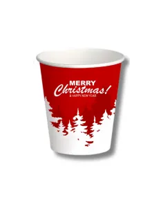 50 Bicchierini di Carta da 75ml Fantasia Foresta Innevata - Perfetti per il Caffè