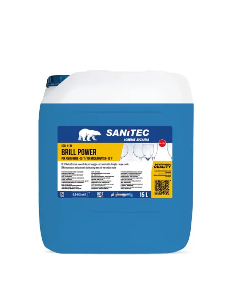 Sanitec Brill Power 15L – Brillantante per Lavastoviglie Professionale HACCP