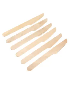 100 Coltelli Monouso in Legno - Sostenibilità e Praticità