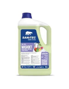 Sanitec Washdet Muschio Bianco - Detergente per il Lavaggio dei Tessuti 5L