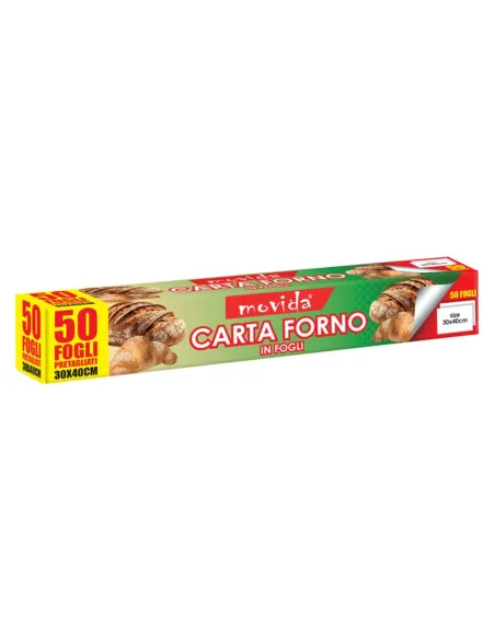 Carta Forno in Fogli - 50 Fogli Pretagliati 30x40 cm