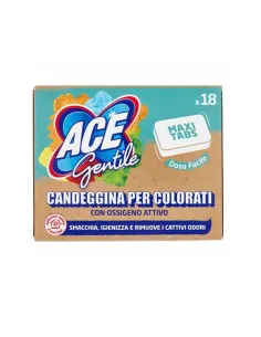 ACE Gentile Maxi Tabs - Candeggina per Colorati con Ossigeno Attivo - 18 Compresse