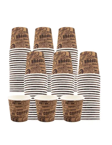 1000 Bicchieri Monouso in Carta da 75ml Marroni con Scritte - Stile e Praticità