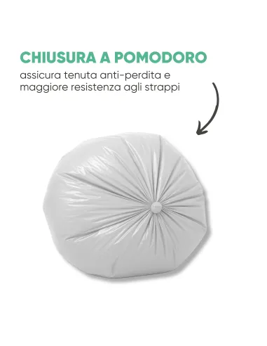 10 Sacchetti - 70x110 - Raccolta Differenziata Bianco - 110 Litri - Made in Italy