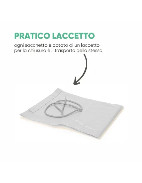 10 Sacchetti - 70x110 - Raccolta Differenziata Bianco - 110 Litri - Made in Italy